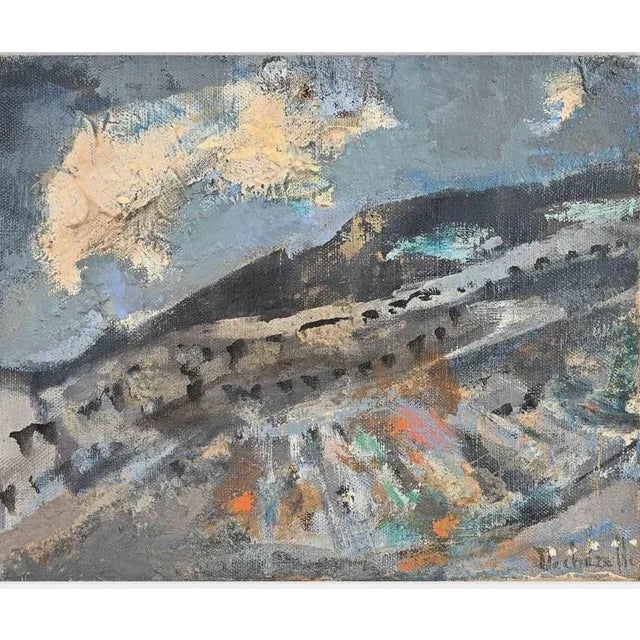 Claude Dechezelle, Abstract Composition, Mid-20th Century, Oil on Canvas For Sale - Image 4 of 4