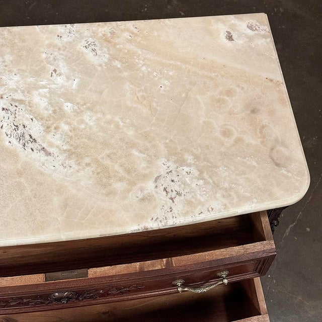 Wood 19th Century French Louis XVI Mahogany Onyx Top Commode For Sale - Image 7 of 18