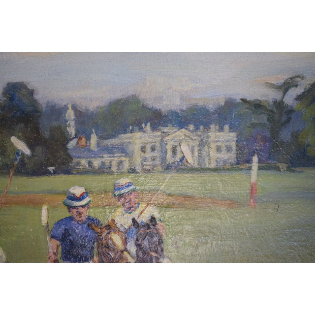Mid 20th Century The Polo Match at Hurlingham O/C John Gregory King (British, 1929-2014) For Sale - Image 5 of 6