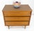 Mid-Century Modern Compact 3 Drawer Walnut Concave Drawer Front Mid Century Bachelor Chest Dresser For Sale - Image 3 of 16