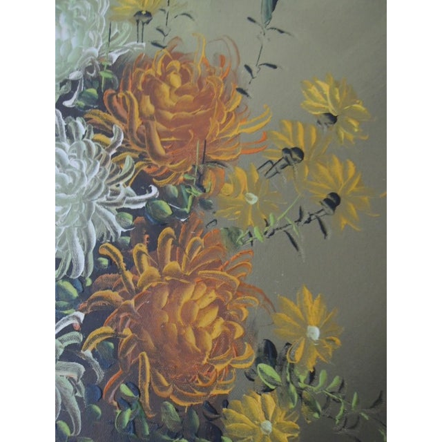 1960s 1960s Oil Painting by Baccie 24 X 28 "California School of Painters" Floral Still Life Scene For Sale - Image 5 of 10