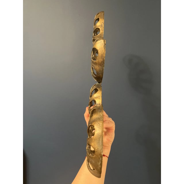 Brass 1960s Mid Century Solid Brass Wall Accent For Sale - Image 8 of 9