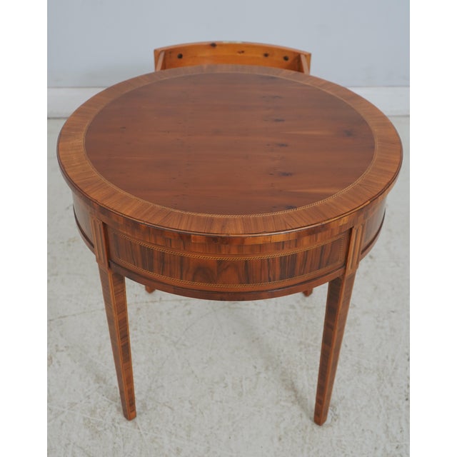 Alfonso Mariano Italian Style Round 1 Drawer Lamp Table For Sale - Image 16 of 18
