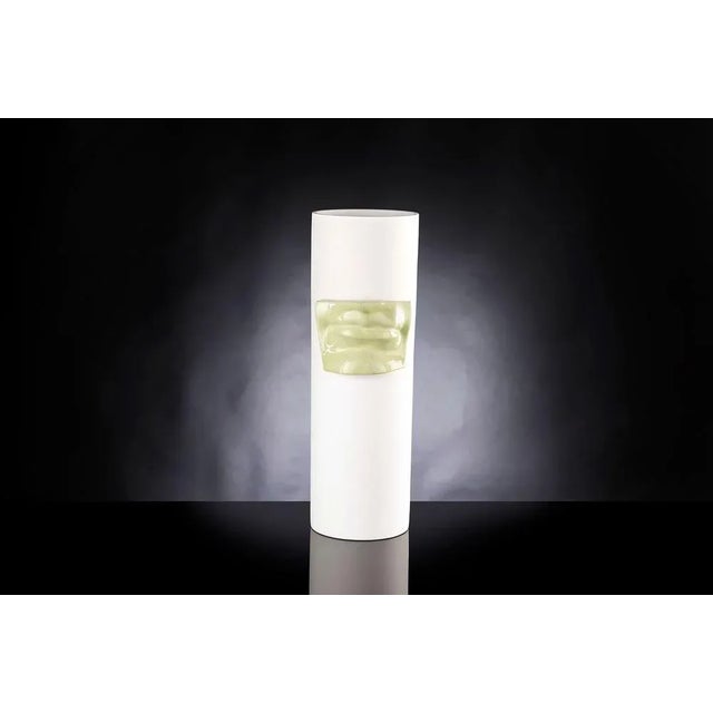 Ceramic Mouth David Vase in Craquelé Verde by Marco Segantin for VGnewtrend For Sale - Image 6 of 6