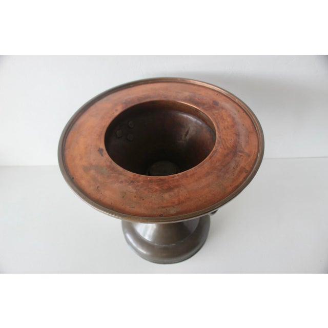 Vintage Ottoman Turkish Style Copper Brass Brazier Planter Side Table For Sale - Image 11 of 14