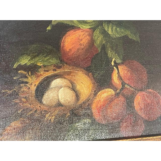 Antque Still Life Oil on Canvas Painting For Sale - Image 4 of 5