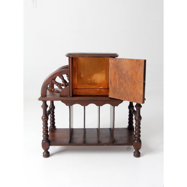 Antique Humidor Smoking Stand For Sale - Image 9 of 13