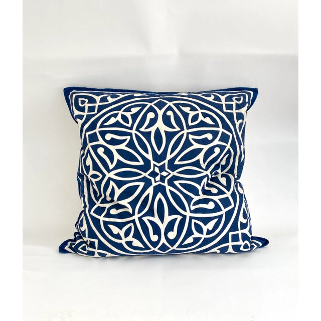 Boho Chic Mola Folk Art Textile Pillow Sham 34 X 34 For Sale - Image 3 of 5