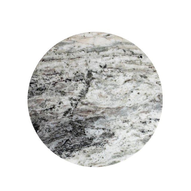 Mid-Century Modern Matthew Izzo Home Round Marble Side Table For Sale - Image 3 of 4