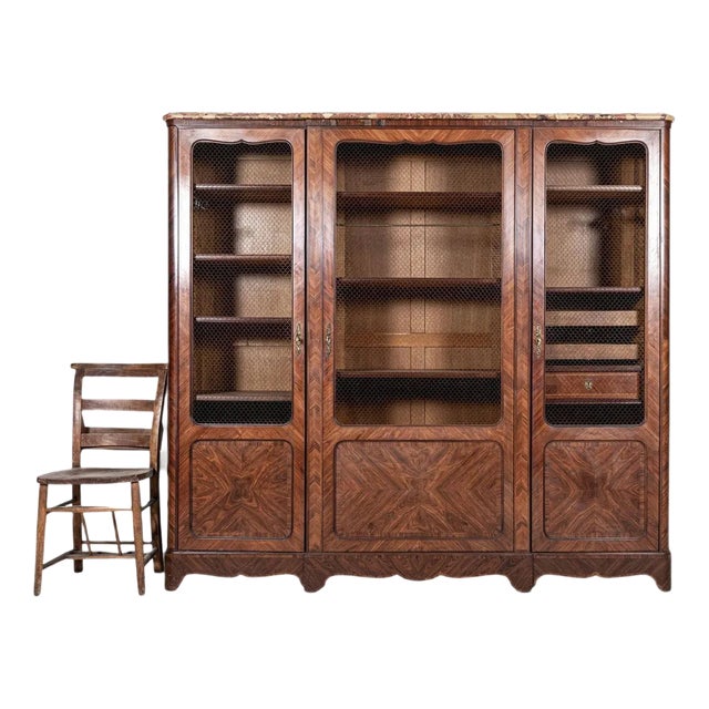 19th Century French Walnut Armoire or Bookcase For Sale