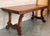 Baroque 20th Century Spanish Oak Lyre Legs Trestle Dining Farm Table For Sale - Image 3 of 12