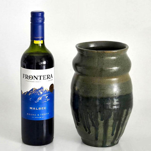 1980s 1980s Studio Pottery Drip-Glazed Stoneware Vase For Sale - Image 5 of 11