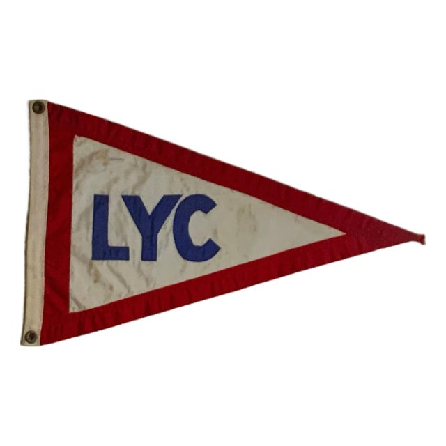 Vintage Lauderdale Yacht Club Framed Burgee For Sale