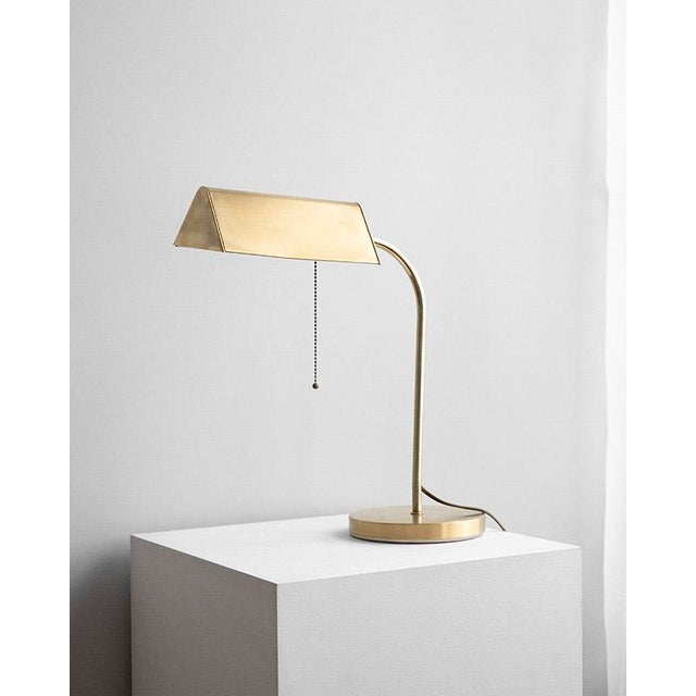 Banker Style Brass Table Lamp, Germany, 1970s For Sale - Image 10 of 10