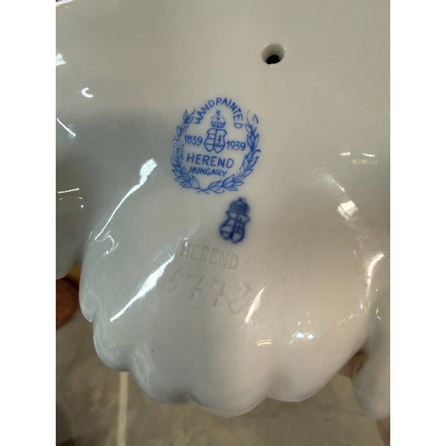 Rare Vintage Herend - Rococo Lover Couple Hand Painted Porcelain Figurine For Sale In Atlanta - Image 6 of 9