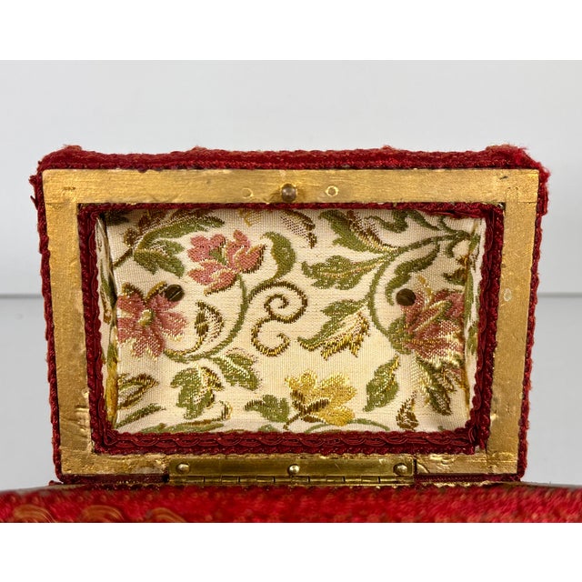 Antique Velvet Jewelry, Trinket or Sewing Box For Sale - Image 13 of 18
