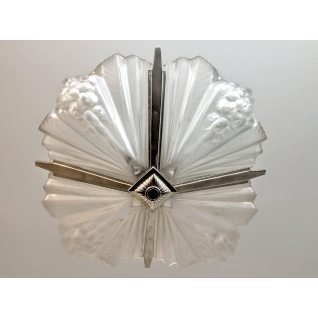 Atelier Petitot French Art Deco Pendant Chandelier signed by Atelier Petitot For Sale - Image 4 of 6