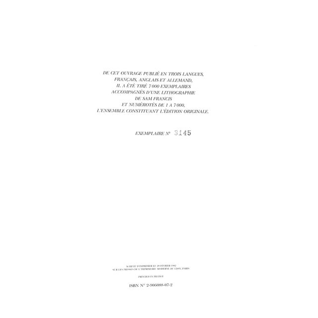 Traditional "Sam Francis" Book 1992 Michaud, Yves For Sale - Image 3 of 9