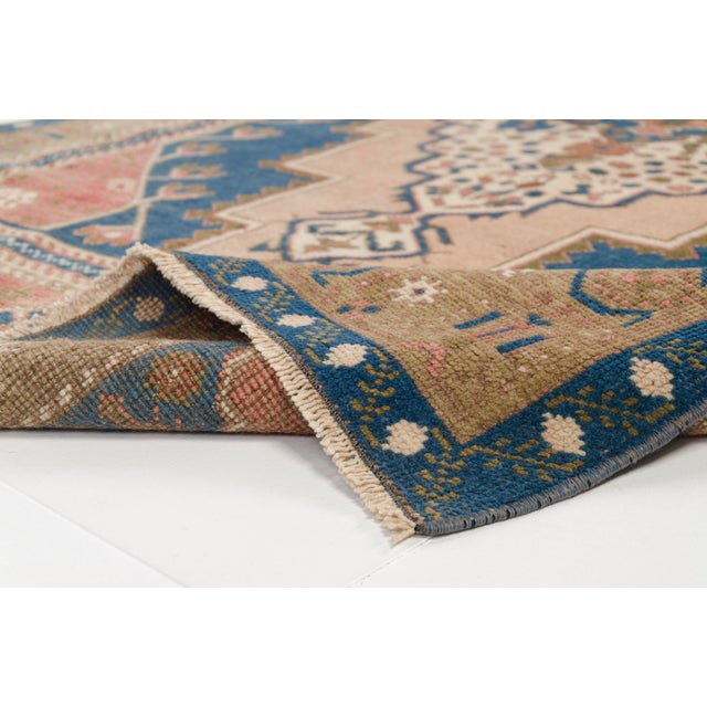 Oushak Geometric Vintage Carpet For Sale - Image 6 of 10