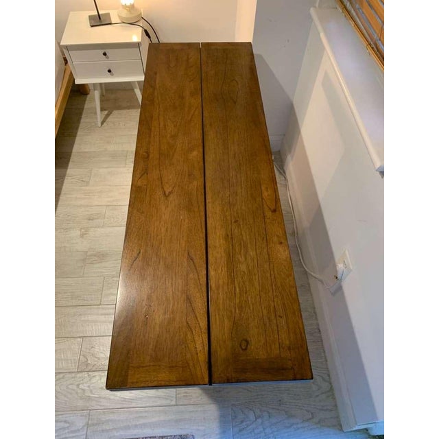 English Red Oak Flip Top Rectangular Table For Sale - Image 4 of 6