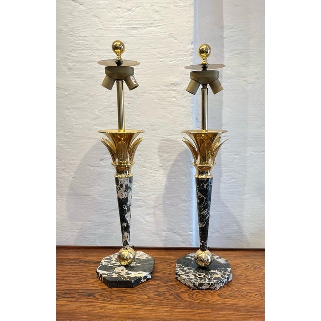 Banci Brass and Marble Table Lamps, 1970, Set of 2 For Sale - Image 4 of 18