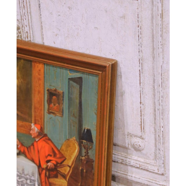 Early 20th Century French Cardinal Genre Interior Painting Signed R. Fricheville For Sale - Image 9 of 11