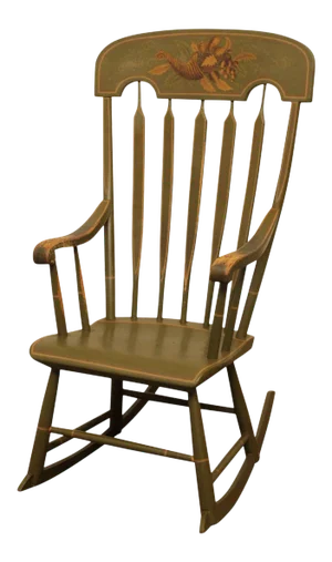 Antique 19th Century Green Painted Arrow Back Rocker