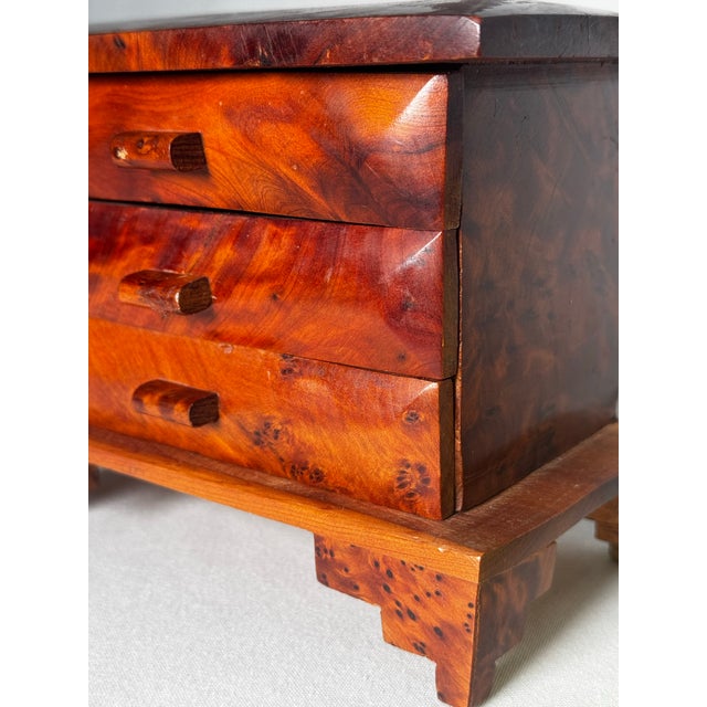 Wood Mid Century Japanese Minimalism Thuya Burl Wood Box Styled After George Nakashima For Sale - Image 7 of 11