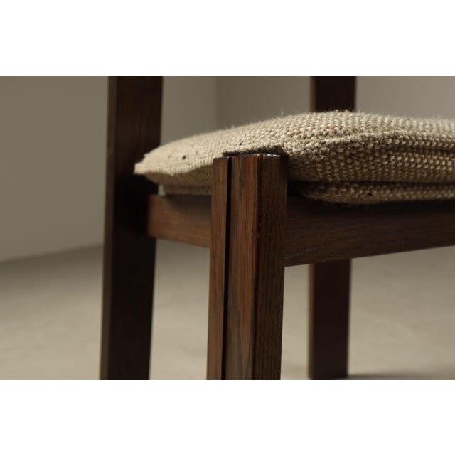 Brutalist Oak Dining Chairs, Netherlands, 1970s, Set of 6 For Sale - Image 12 of 16