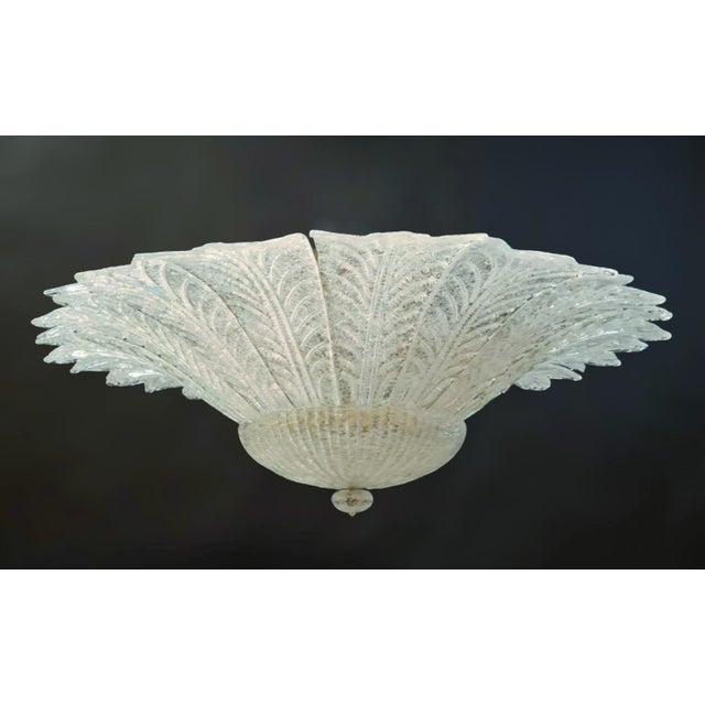 Barovier e Toso 1960s Clear Graniglia Murano Flush Mount For Sale - Image 4 of 10