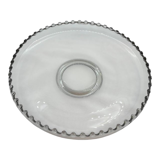Mid 20th Century Imperial Glass Candlewick Torte Plate For Sale