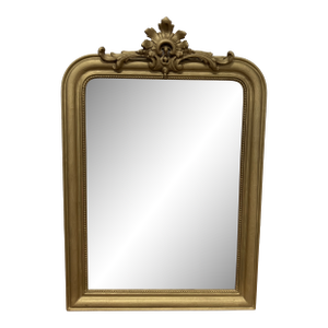 19th Century French Louis Philippe Carved and Giltwood Mirror