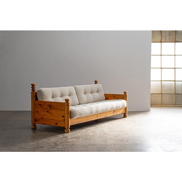 Pine Sofa by Uno & Östen Kristiansson for Luxus, 1970s For Sale - Image 10 of 12