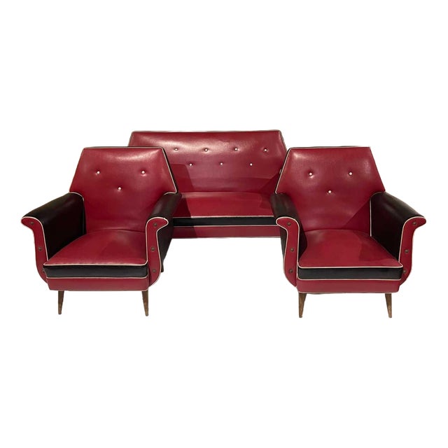 Vintage Sofa and Lounge Chairs, Set of 3 For Sale