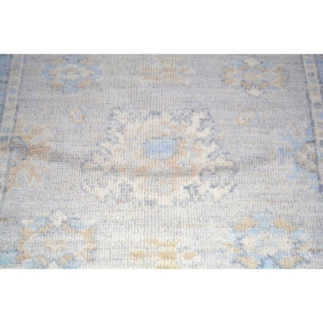 Traditional New Pakistani Oushak Hand Knotted Wool Rug, 3'1x8'8 For Sale - Image 3 of 4