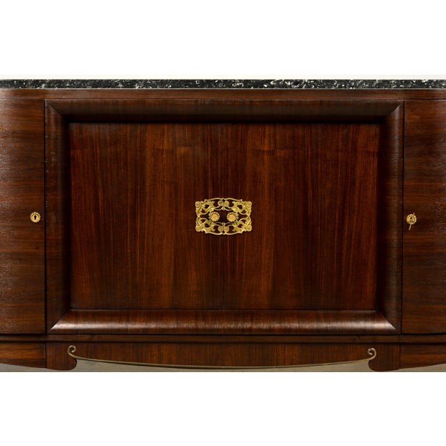 1930s 1930s French Art Deco Rosewood Sideboard With Black Marble Top For Sale - Image 5 of 18