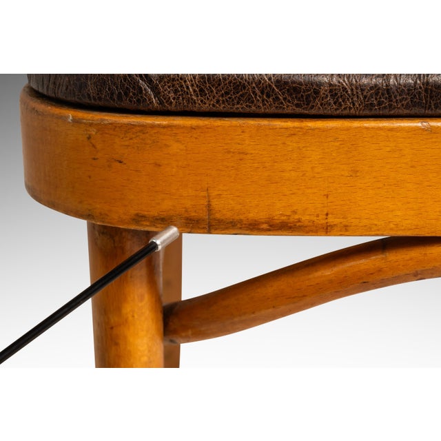Single Patinaed Bentwood Prague Model 811 Side Dining Chair in Leather in the Manner of Josef Frank for Stendig, Usa, C. 1960s For Sale - Image 10 of 18