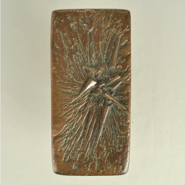 Brutalist Bronze Push Pull Door Handles and Letterbox with Dynamic Relief, 1970s, Set of 3 For Sale - Image 10 of 18