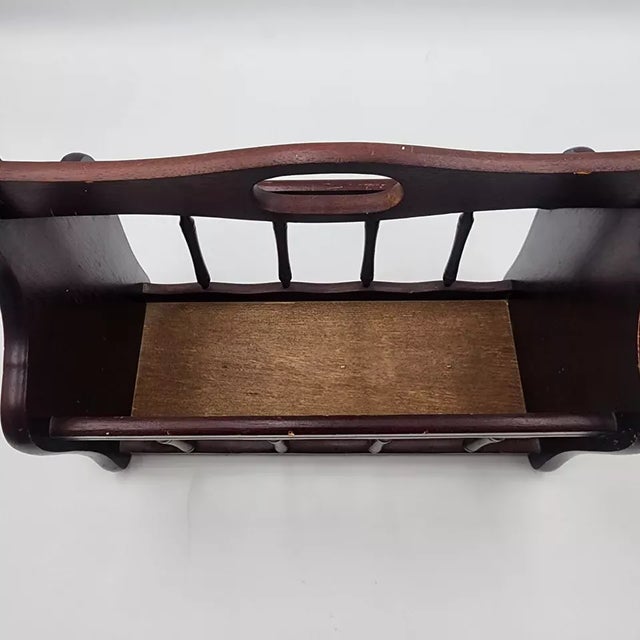 Mid-Century Modern 1990s Vintage MCM Mahogany Solid Wood Centurion Magazine Rack For Sale - Image 3 of 4