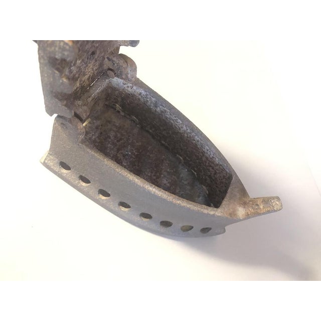 Black Antique Cast Iron Charcoal Griddle For Sale - Image 8 of 14