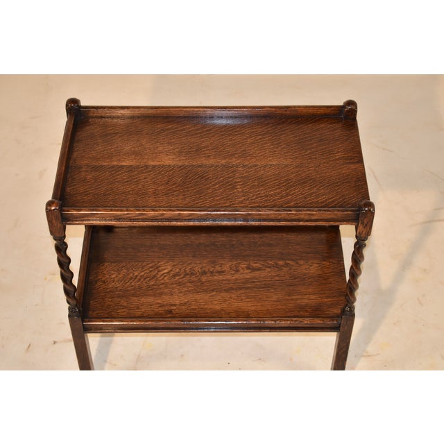Wood Edwardian Oak Bar Cart From England, Circa 1900 For Sale - Image 7 of 7