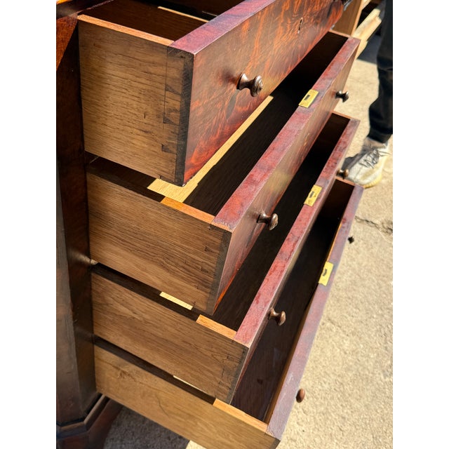 Wood 19th Century Louis Philippe Flam Mahogany Chest of Drawer / Commodes For Sale - Image 7 of 12