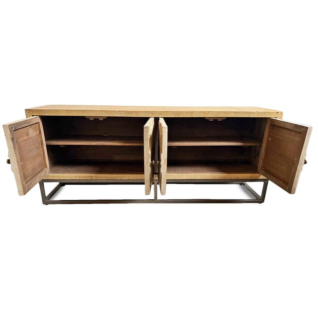 Moroccan Salvaged Wood Moorish Roma Sideboard Credenza For Sale - Image 3 of 8