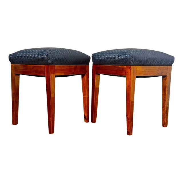 Antique Biedermeier Stools in Cherry Wood, 1825, Set of 2 For Sale
