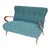Italian Mid-Century Settee - Sofà Carlo Mollino Style in Teal Green For Sale