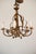 1960s Italian Gilt Metal Floral Chandelier, Wrought Iron, Five Lights For Sale - Image 12 of 13