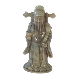 Figure in Traditional Dress, Early 20th Century, Jade Sculpture