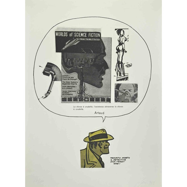 Modern Sergio Sarri, Science Fiction, Lithograph and Etching, 1978 For Sale - Image 3 of 3