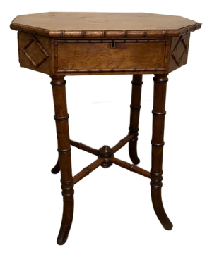 19th Century Faux Bamboo Sewing Table