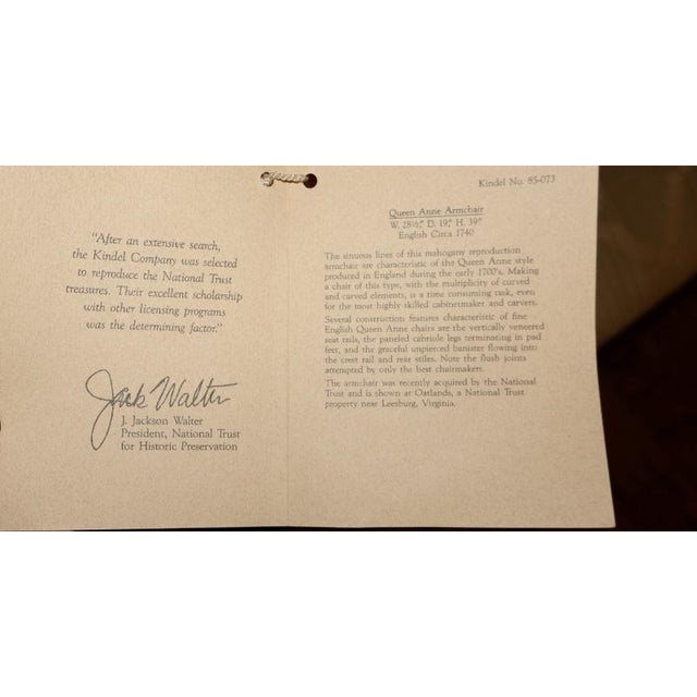 1980s Set of 6 Kindel Queen Anne Style Mahogany Dining Chairs For Sale - Image 12 of 18